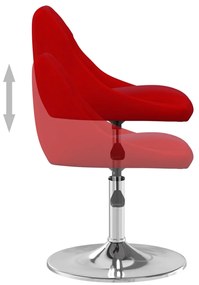 Cadeiras de jantar giratórias 6 pcs veludo vermelho tinto