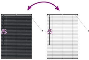 Persiana de Janela com cortinas Outros Manual Preto 80 x 130 cm Alumín