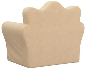 Sofá infantil peluche macio creme