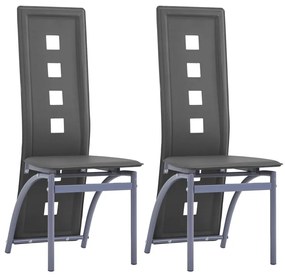 vidaXL Cadeiras de jantar 2 pcs couro artificial cinzento