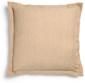 Kave Home - Capa almofada Rut de linho e algodão bege 45 x 45 cm