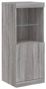 Aparador com luzes LED 162x37x100 cm cinzento sonoma