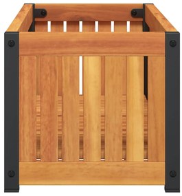 Vaso/floreira de jardim 80x30x27,5 cm acácia maciça e aço
