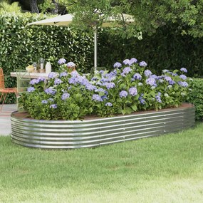 vidaXL Canteiro elevado jardim 296x140x36 aço galvanizado prateado