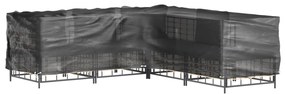 Capas p/ mobília jardim forma de L 2 pcs 12 ilhós 185x185x90 cm