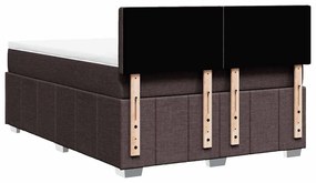 Cama com molas/colchão 140x190 cm tecido castanho-escuro
