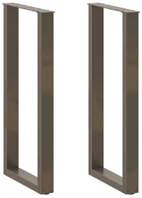 vidaXL Pés de mesa de bar em forma de U, 2 peças, aço natural, 50x(100-101) cm, aço