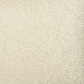 Sofá de 3 lugares 180 cm couro artificial cor creme