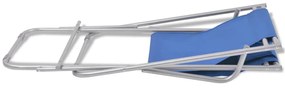 Cadeiras de jardim reclináveis 2 pcs aço azul