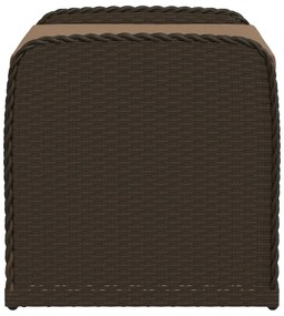Banco de arrumação com almofadão 80x51x52 cm vime PE castanho