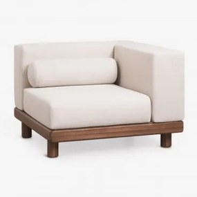 Módulo De Canto Para Sofá Modular De Jardim Em Acácia Edrien Castanho Acácia - Sklum