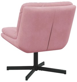 Cadeira Relaxante Giratória Rosa 63 x 75 x 76 cm Veludo