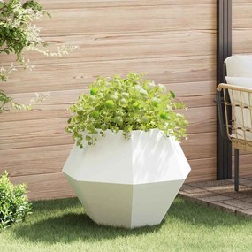 vidaXL Floreira Branco 75 x 75 x 60 cm Aço