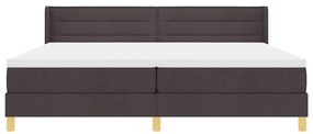 Cama Box Marrom Escuro e Branco 200 x 200 cm Tecido