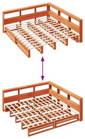 Cama com estante sem colchão 200x200 cm pinho maciço