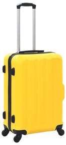 Conjunto de tróleis estojo rígido 3 pcs ABS amarelo