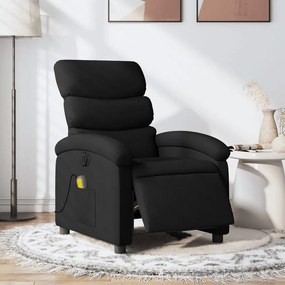 vidaXL Poltrona reclinável de massagens elétrica tecido preto