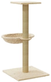 Árvore para gatos com poste arranhador sisal 74 cm cor creme