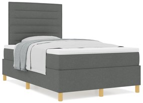 Cama Box Spring com Colchão Cinza Escura 120x200 cm Tecido