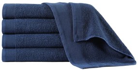 vidaXL Toalhas de banho 5 pcs algodão 450 g 70x140 cm azul-marinho