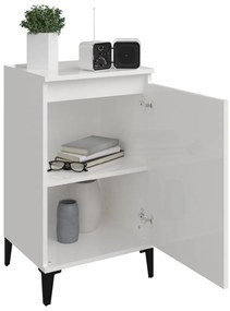 Mesa de cabeceira 40x35x70cm derivados madeira branco brilhante