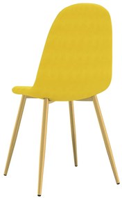 Cadeiras de jantar 2 pcs veludo amarelo mostarda