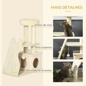 HOMCOM Árvore Arranhador para Gatos Pequenos Altura 83cm Torre para Ga