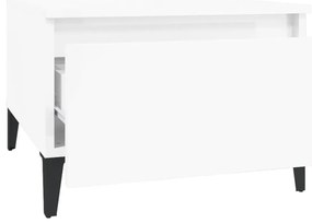 Mesas de apoio 2 pcs 50x46x35cm deriv. madeira branco brilhante