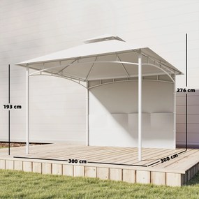 Tenda de jardim3 x 3 m  com teto duplo, cortinas e bolsos de arrumação, gancho de teto, creme