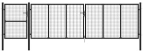 vidaXL Portão de jardim 500x125 cm aço antracite
