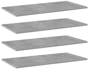 Prateleiras para estante 4 pcs 80x40x1,5cm contraplacado cinza