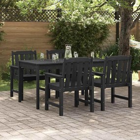 vidaXL Conjunto de 4 Cadeiras de Jardim Pretas 65,5x55,5x88 cm em HDPE