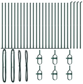 Postes de Cerca com Placas de Base - 26 peças Ø32mm, 68,5cm, Aço Galva