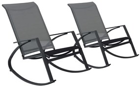 Cadeiras de baloiço para jardim 2 pcs textilene cinzento-escuro