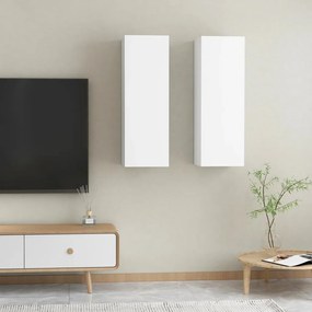 Móveis de TV 2 pcs 30,5x30x90 cm derivados de madeira branco