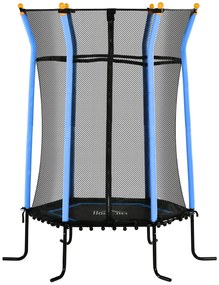 HOMCOM Trampolim para Crianças Cama Elástica Infantil com Rede de Segurança para Interiores e Exteriores Carga 50 kg Ø163,5x190 cm Azul
