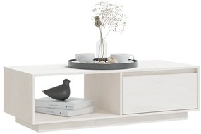Mesa de centro 110x50x33,5 cm madeira de pinho maciça branco