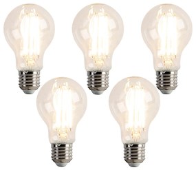 Conjunto de 5 lâmpadas LED E27 reguláveis A60 7,6W 780 lm 2700K