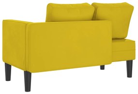 Chaise longue com almofadões veludo amarelo