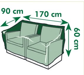 Capa p/ mobiliário de jardim 170x90x60 cm