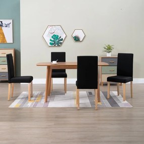 vidaXL Cadeiras de jantar 4 pcs tecido preto