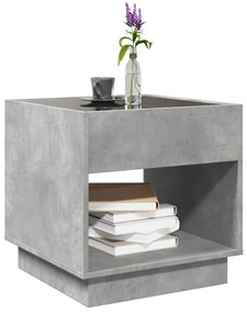 Mesa de centro luzes LED Infinity 50x50x50 cm cinzento cimento