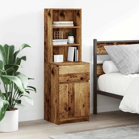 vidaXL Mesa de cabeceira madeira velha 39x35x125 cm madeira trabalhada