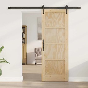 Porta Deslizante vidaXL com Conjunto de Ferragens 73.5x198.5 cm Madeir