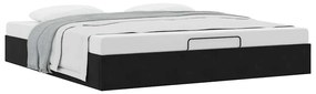 Estrutura de cama otomana sem colchão 160x200 cm veludo preto