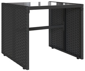 4 pcs conjunto de sofás para jardim c/ almofadões vime PE preto