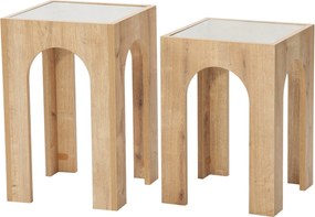 Conjunto de Mesas de Centro Seine – Carvalho Transparente – 35x50 cm e