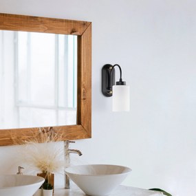 Aplique de Parede Hemikilo – Preto e Branco – 10 x 21 x 28 cm