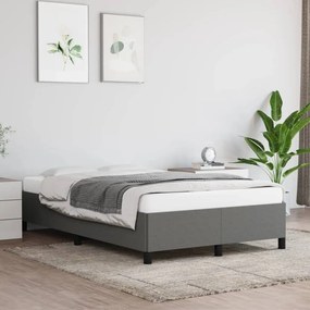 Estrutura de cama sem colchão cinza escuro 120x190 cm tecido