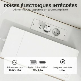 Móvel de TV Suspenso, 120 x 29,5 x 23,5 cm, Iluminação LED, Branco
